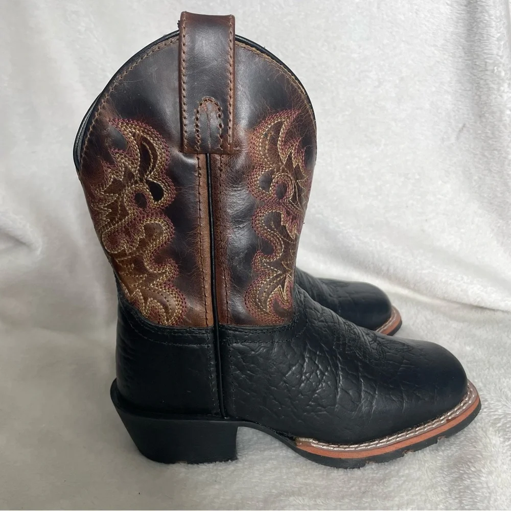 NWOT Dan Post Boy’s Little River Western Boots Size 11 D‎ Black/Rust Brown Boots